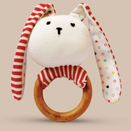 Bunny Teether and Rattle Ring Toy